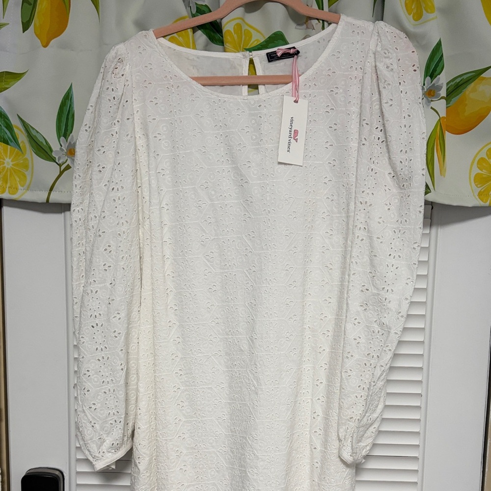 NWT Vineyard Vines White Long Sleeve Eyelet Dress